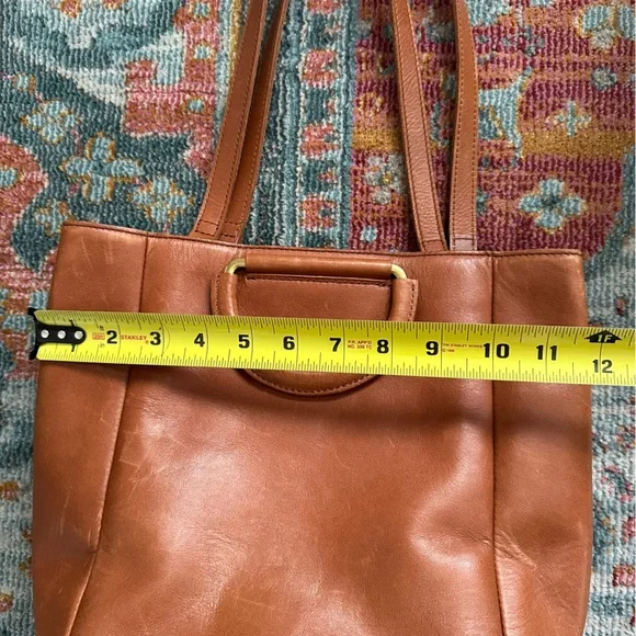 Madewell Cognac Leather Tote with Gold Accent - Picture 10 of 13
